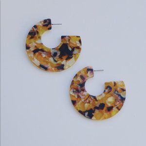 Style Shiny Tortoise Statement Hoop Earrings